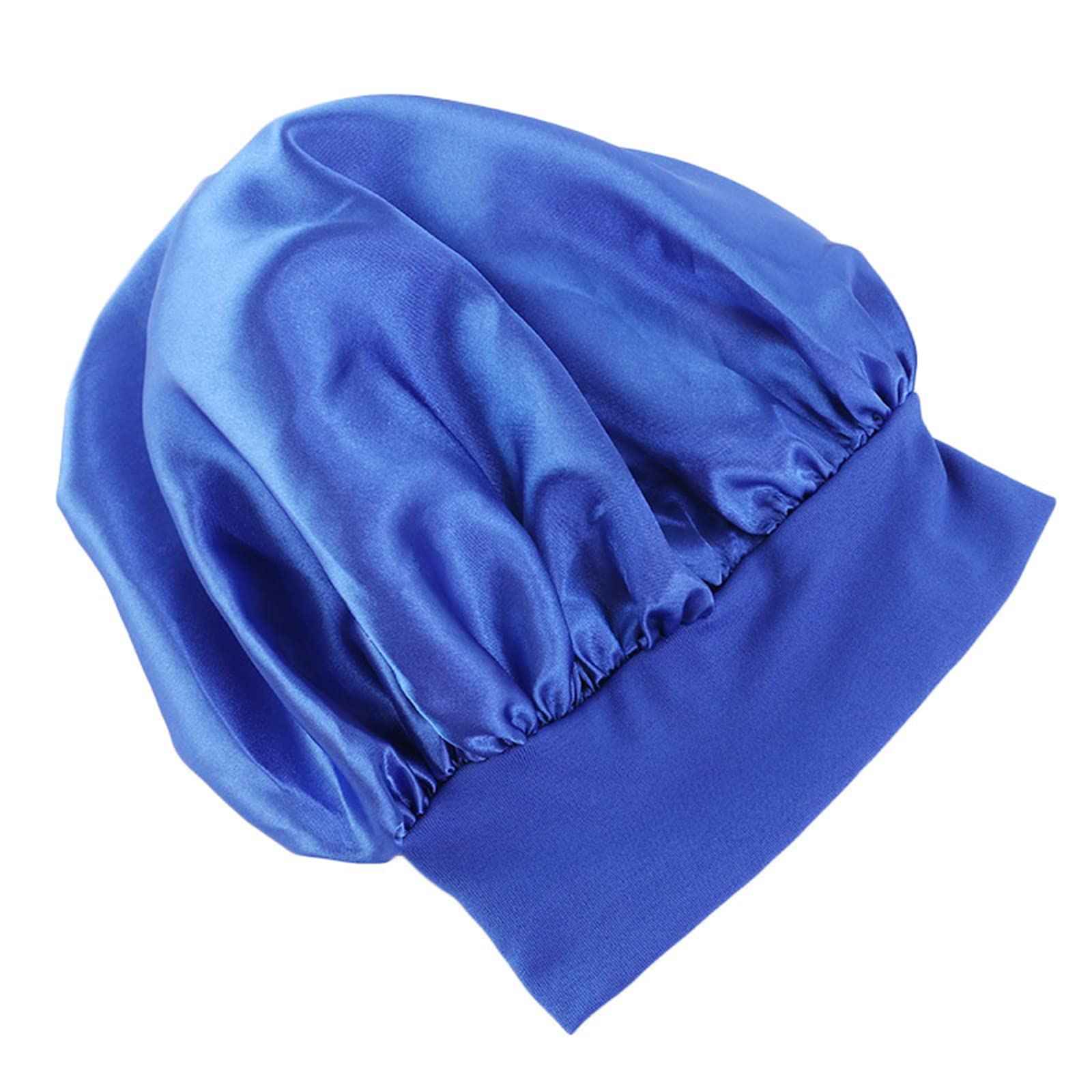 Tergy 12pcs Satin Bonnet Caps for Women Solid Color Hair Bonnets for Sleeping Elastic Band Bonnet Hats for Black Women Hair Care