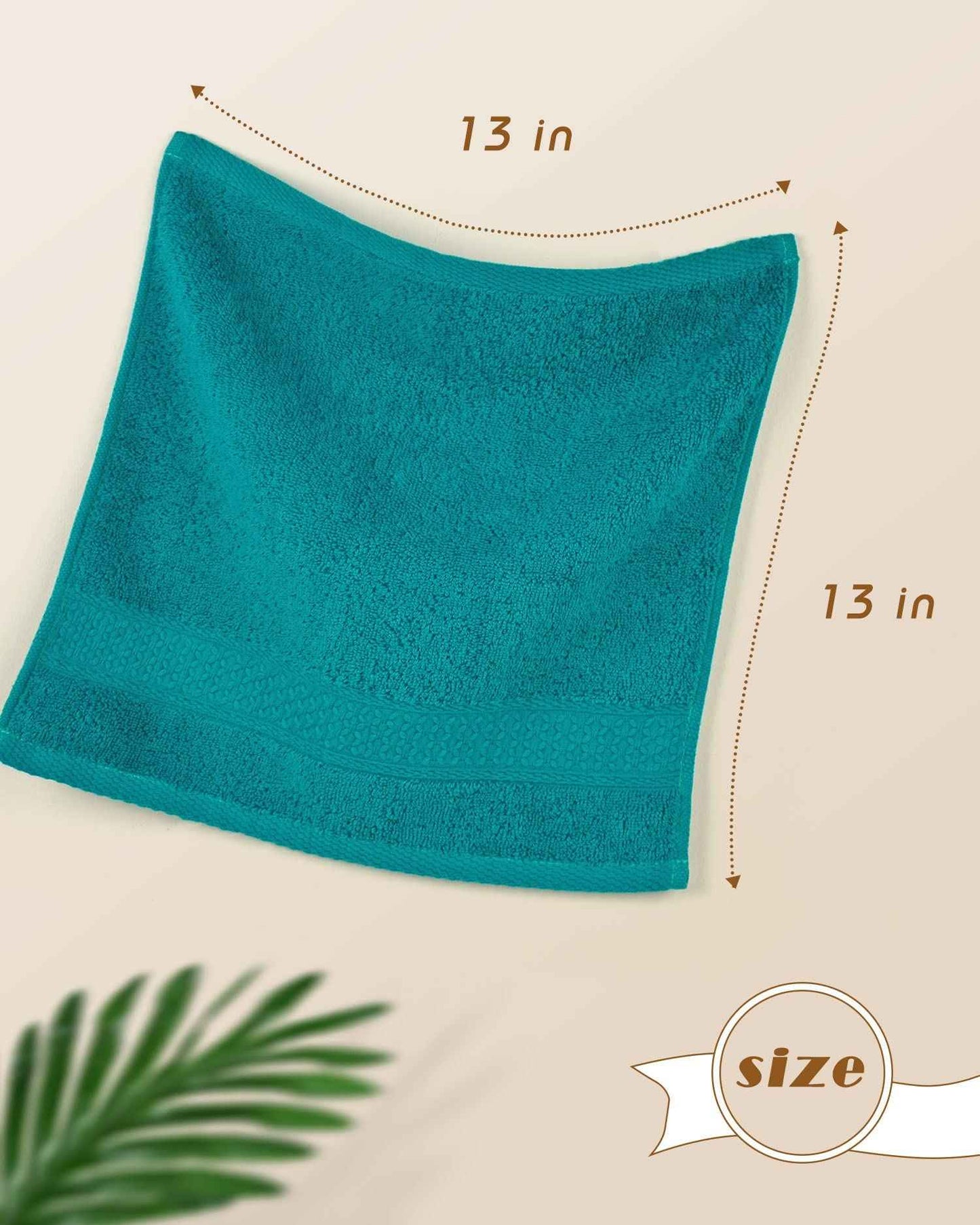 Cleanbear Wash Cloths Turquoise Washcloths for Face and Body Ultra Soft Washcloth for Sensitive Skins 6 Pack 13 by 13 Inches