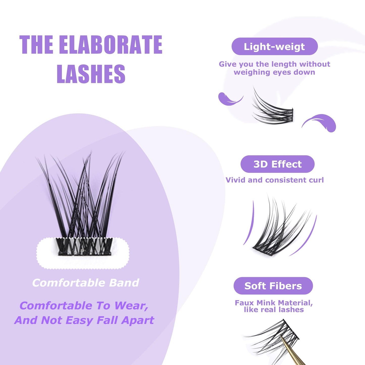 GAQQI Lash Clusters, Individual Lashes C Curl, Cluster Lashes False Eyelash Extensions 120PCS, Natural & Wispy Eyelash Clusters Two Style Mixed (GQ03&45, C Curl,10-16mm)