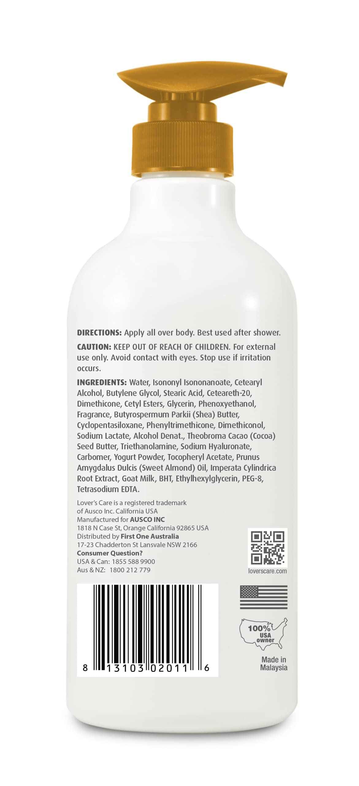 Lovercare Goat Milk Body Lotion for Dry Skin Almond Oil & Cocoa Butter 27.05oz (800ml) - Single…