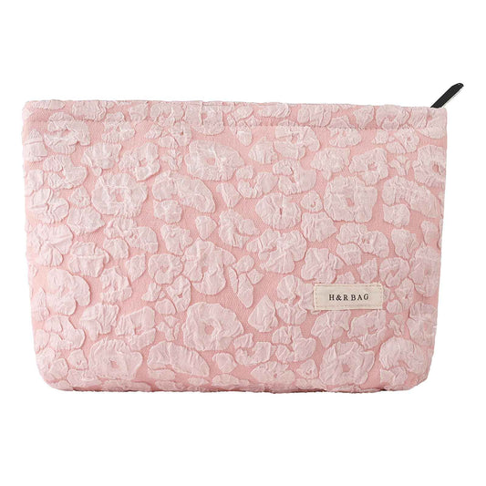 lllyan Makeup Bag Travel Cosmetic Bag for Women Floral Makeup Bag Small Cosmetic Pouch Purse with Zipper Gifts for Girlfriend and Best Friend(Pink)