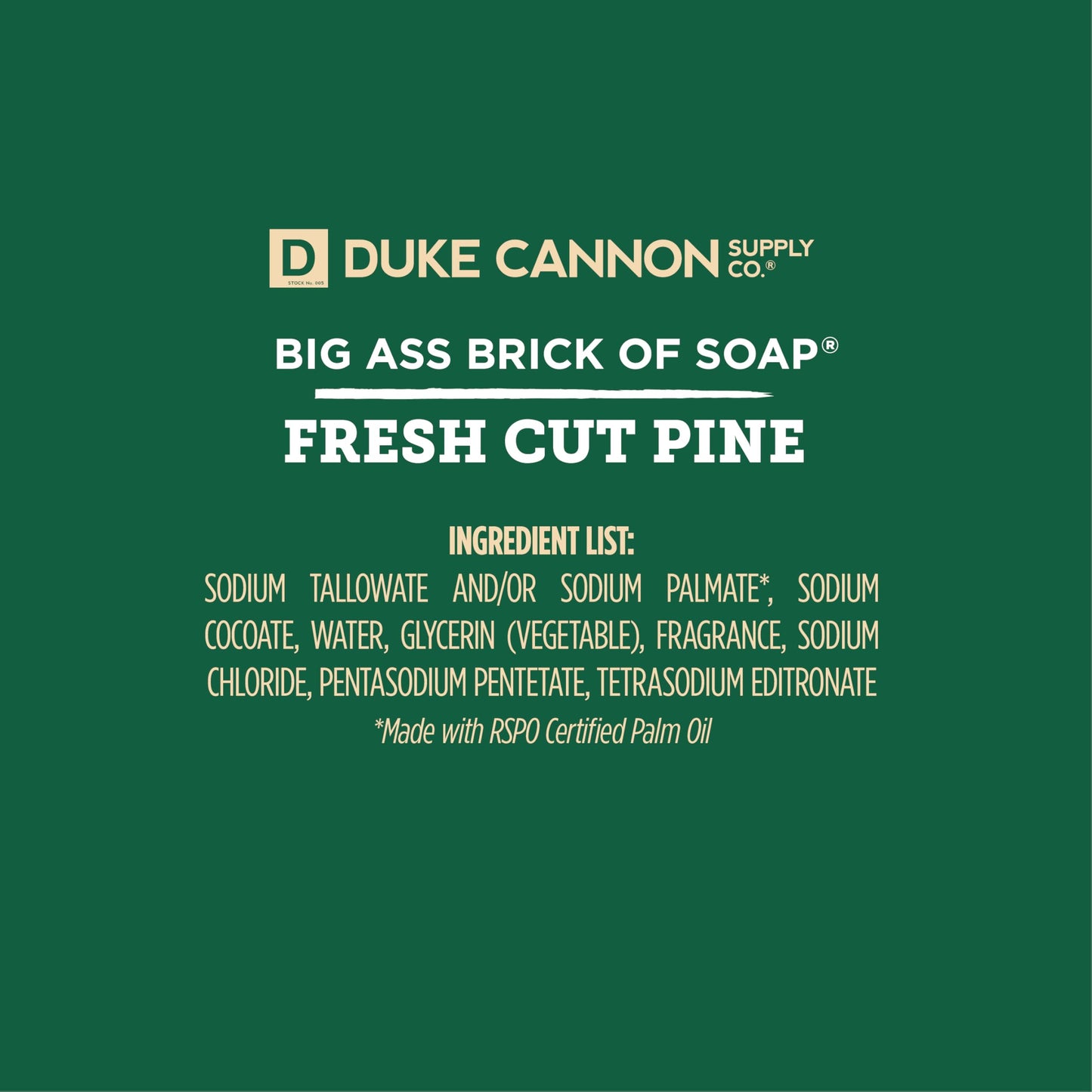 Duke Cannon Supply Co. Big Brick of Soap Bar for Men Fresh Cut Pine (Split Pine Scent) Multi-Pack - Superior Grade, Extra Large, Masculine Scents, All Skin Types, Paraben-Free, 10 oz (3 Pack)