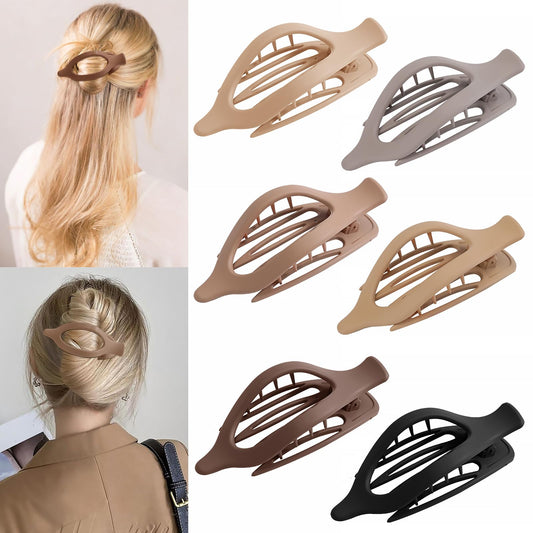6 Packs Hair Clips, French Concord Flat Hair Clips, Curved Claw Clips for Women Girls, Alligator Clips for Thick Thin Hair, Strong Hold Duck Billed Clips,4.7 Inch Hair Barrettes for Styling Sectioning