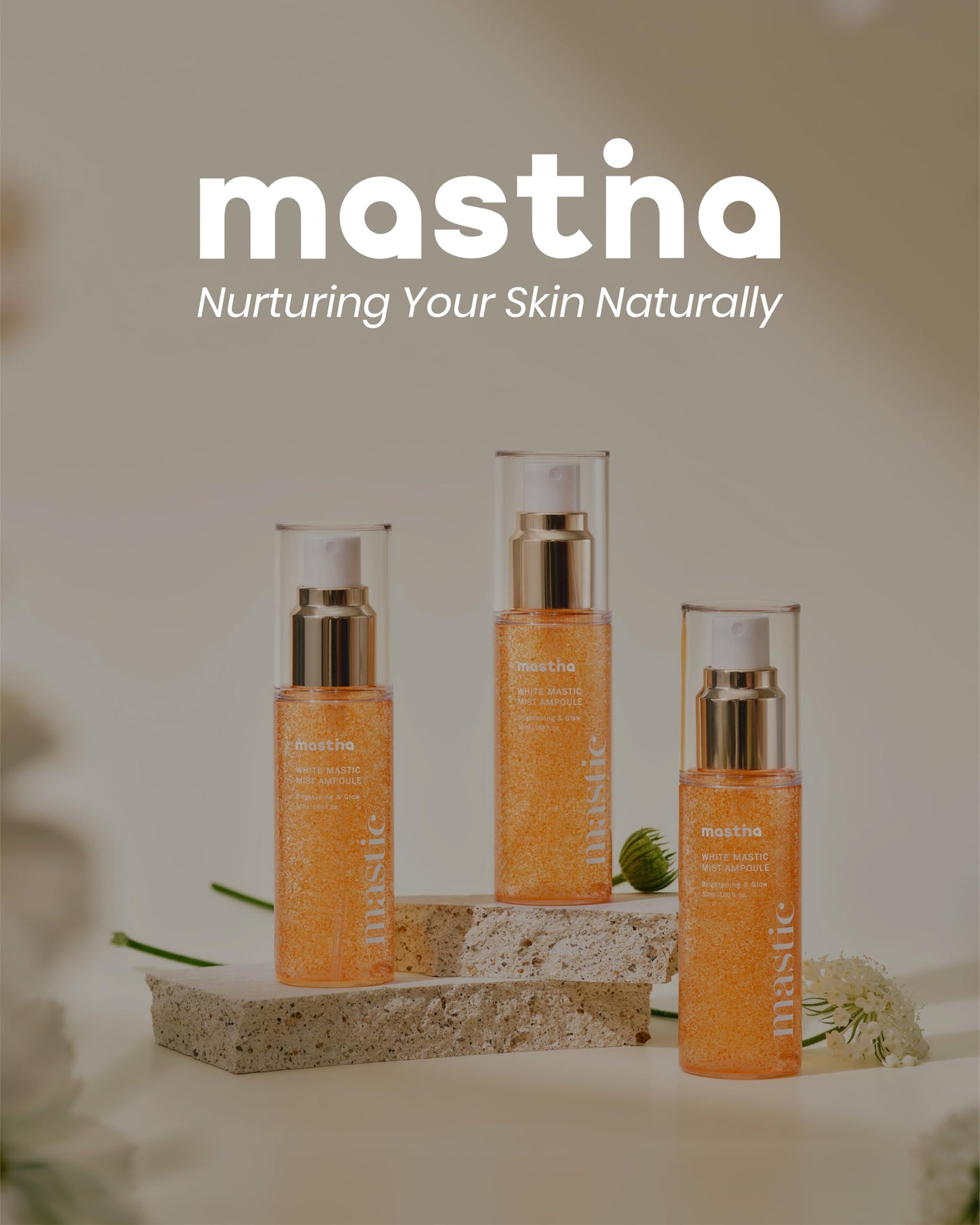 Mastina Mastic Face Spray (1.69fl oz) - Facial Mist for Natural Glow, Hydrating Formula for Dry Skin, On-the-Go Portable Korean Skin Care, Travel Summer Essentials. Mastic Gum.