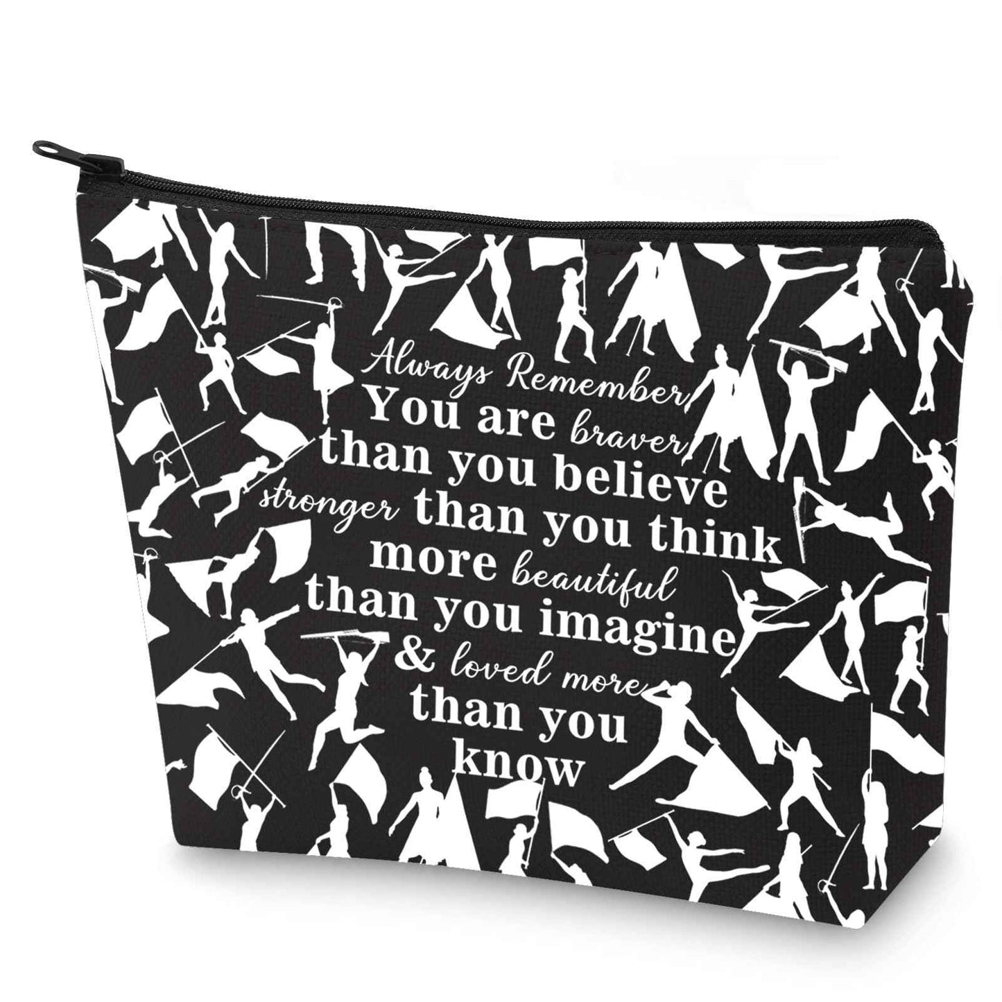 G2TUP Color Guard Gift Makeup Bag Flags Cosmetic Bag You're Braver Than You Believed Colorguard Gift