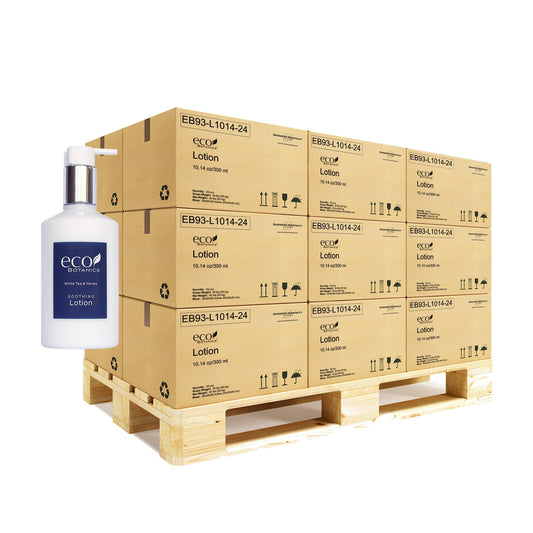 Terra Pure | Eco Botanics Lotion, White Tea & Honey Retail Size Hotel Amenities, 10.14 oz. Quarter Pallet 18 cases with 24 units each - 432 pieces