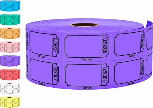 Tacticai 1000 Raffle Tickets, Blank, Purple (8 Color Selection), Double Roll for Events, Entry, Class Reward, Fundraiser & Prizes