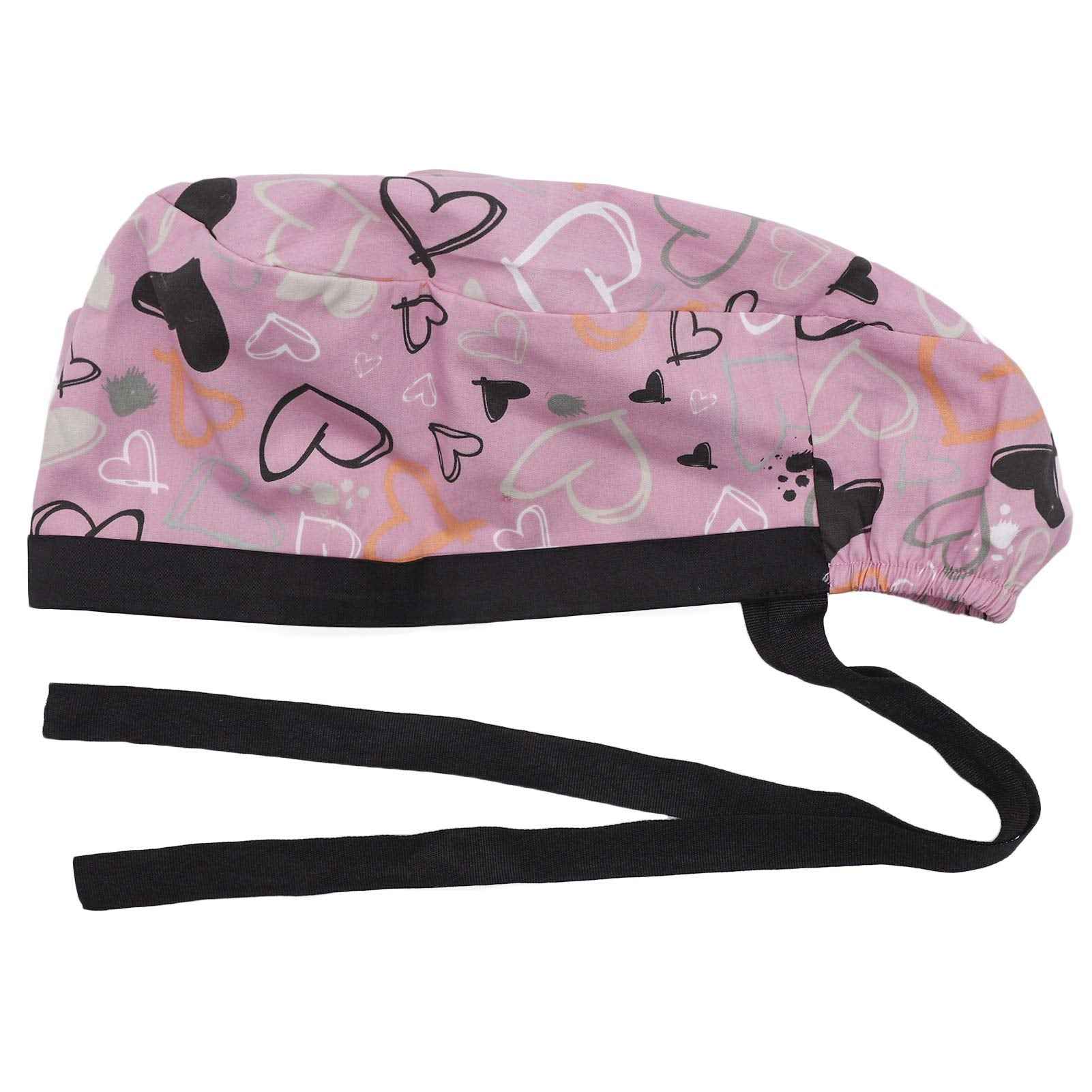 Hotme Working Cap with Buttons and Sweatband Adjustable Ribbon Tie Ponytail Hats for Women,Long Hair Head Covers Hair Caps