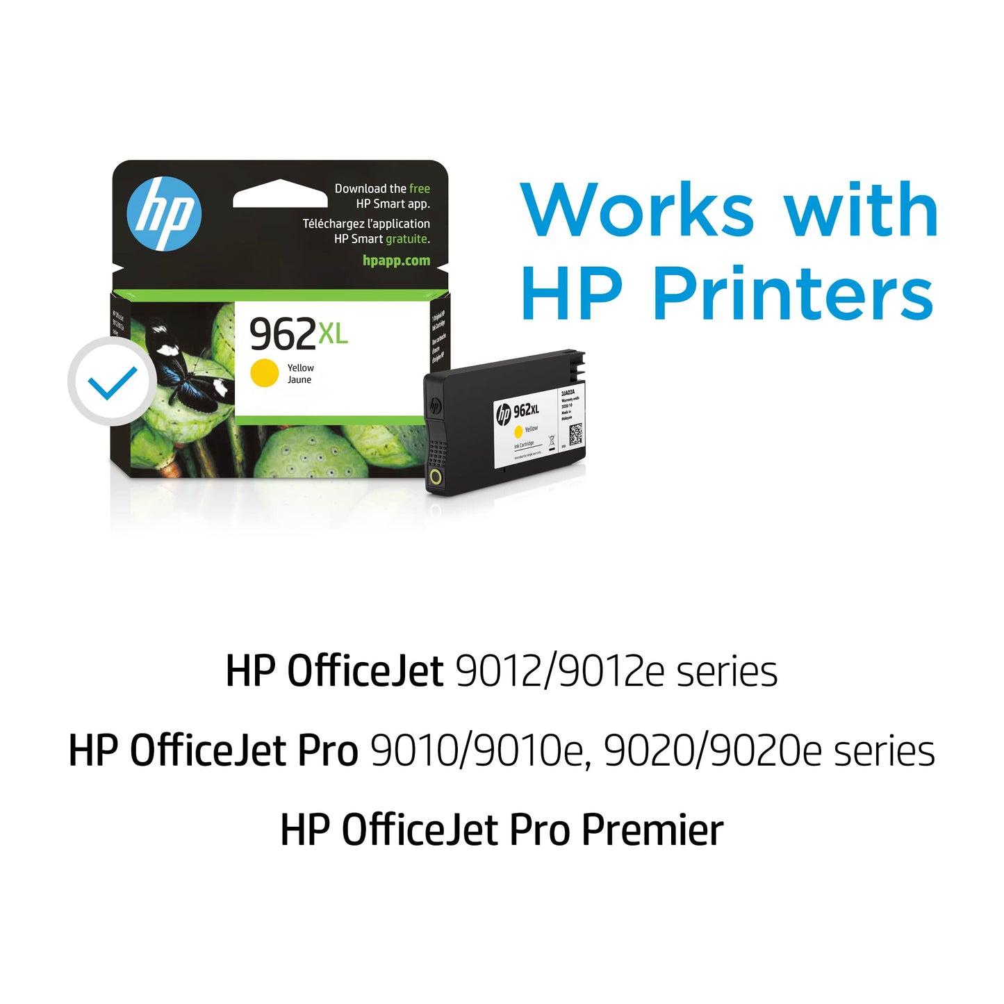 HP 962XL Yellow High-yield Ink Cartridge | Works with HP OfficeJet 9010 Series, HP OfficeJet Pro 9010, 9020 Series | Eligible for Instant Ink | 3JA02AN