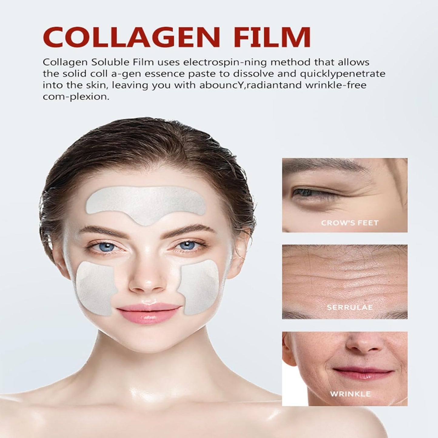 Skynpure-Pure Collagen Films, Collagen Supplement Film, Melting Collagen Film, Highprime Collagen Film for Face, With Protein Essence (9 facial masks + 9 bottles of essence water)