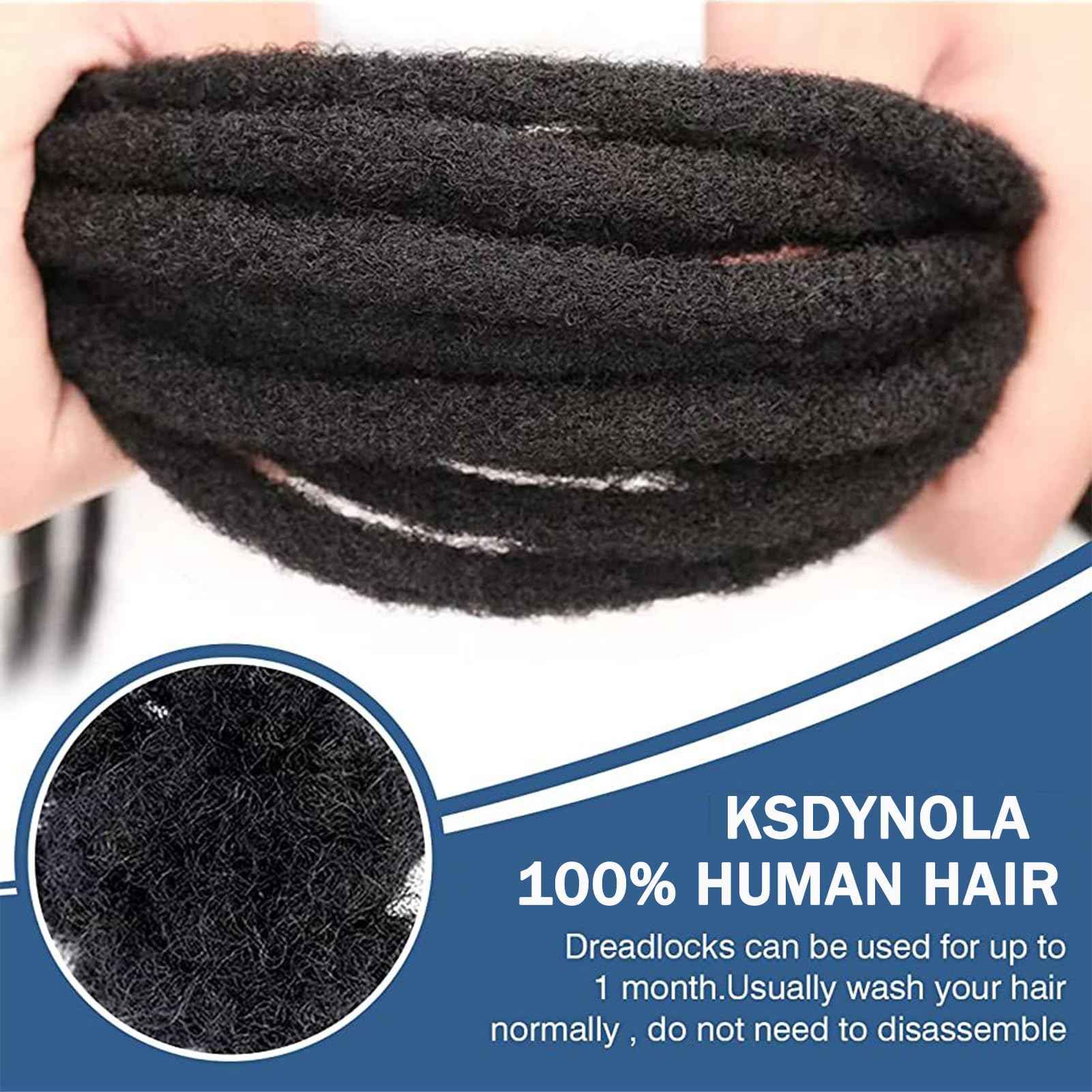 2.0cm Width 100% Human Hair Dreadlock Extensions for Men/Women/Kids Full Hand-made Permanent Dread Loc Extensions Human Hair Can be Dyed and Bleached