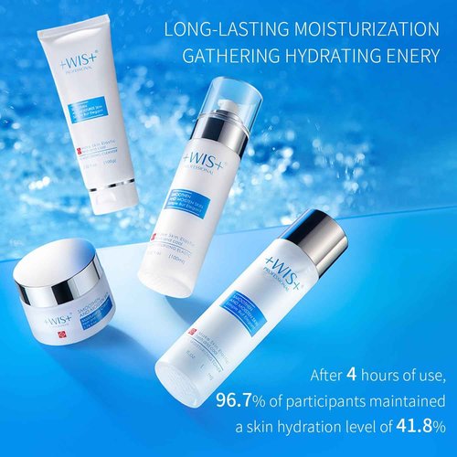 +WIS+ Moisturizing 4-Piece Skin Care Set - with Facial Cleanser, Toner, Lotion, Cream for for Cleansing, Hydration, Repair and Anti Aging
