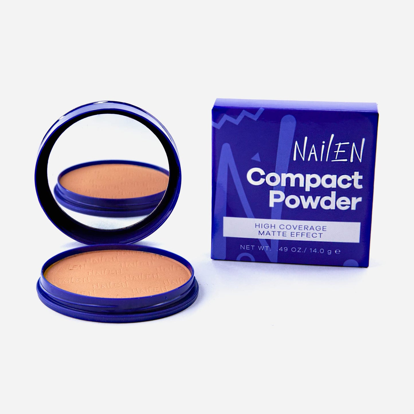 Nailen Compact Makeup Setting Powder with Matte Finish, Shine Control, Full Coverage - Ideal for All Skin Types & Poreless Smooth Look - Tone 6, (1 Count)