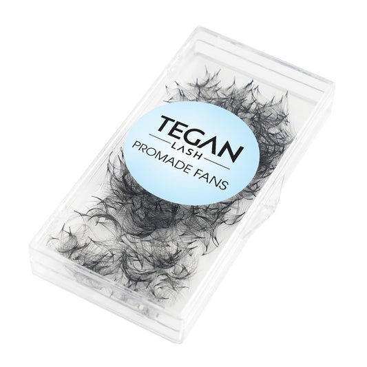 TEGAN LASH 500 Promade Fans Volume Eyelash Extensions, Handmade Loose False Eyelashes, From 3D - 16D, 0.03/0.05/0.07 Thickness, C/CC/D Curl, 9-15mm Length, Pestanas Pelo A Pelo (14D-0.03-D-10)