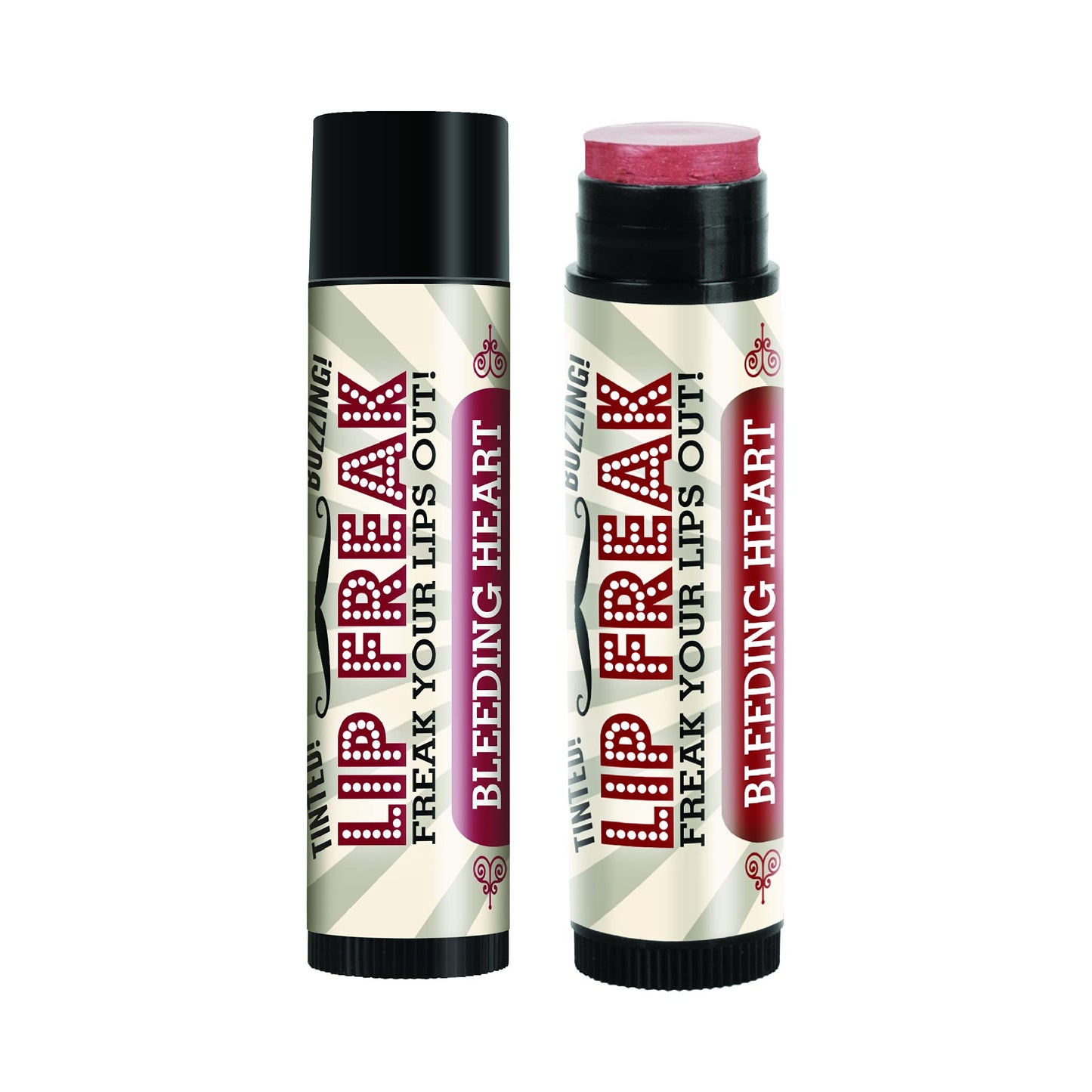 Doctor Lip Bang's BUZZING Lip Balm | Lip Freak| 100% All Natural | Cruelty Free | Bleeding Heart | 2 Pack