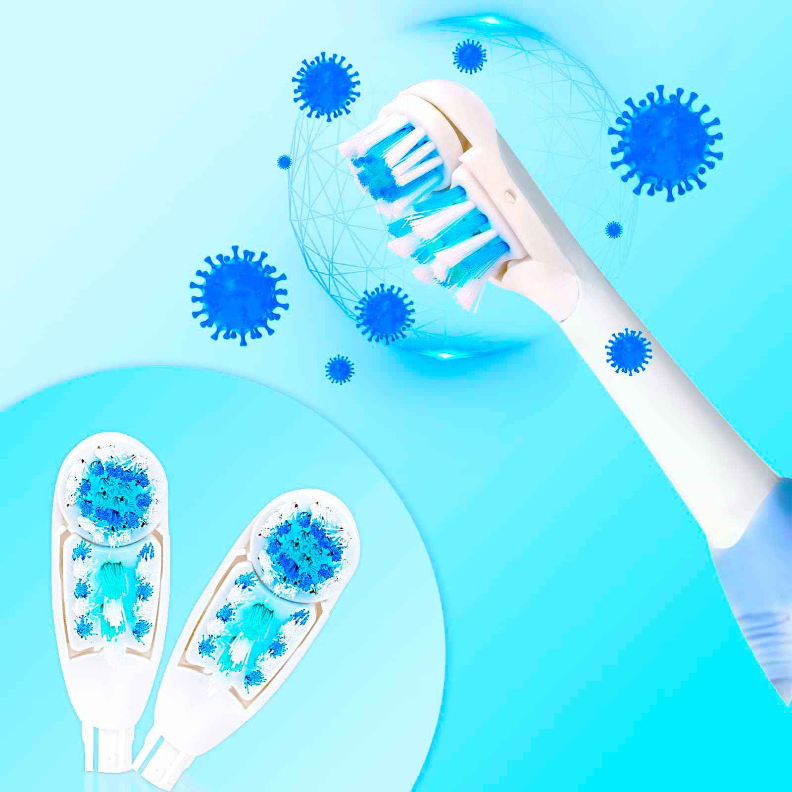 Sensitive Replacement Electric Replacement Toothbrush Heads (16 Count) Dual Clean Rotating Sets Compatible with Braun Oral B Cross Action Power