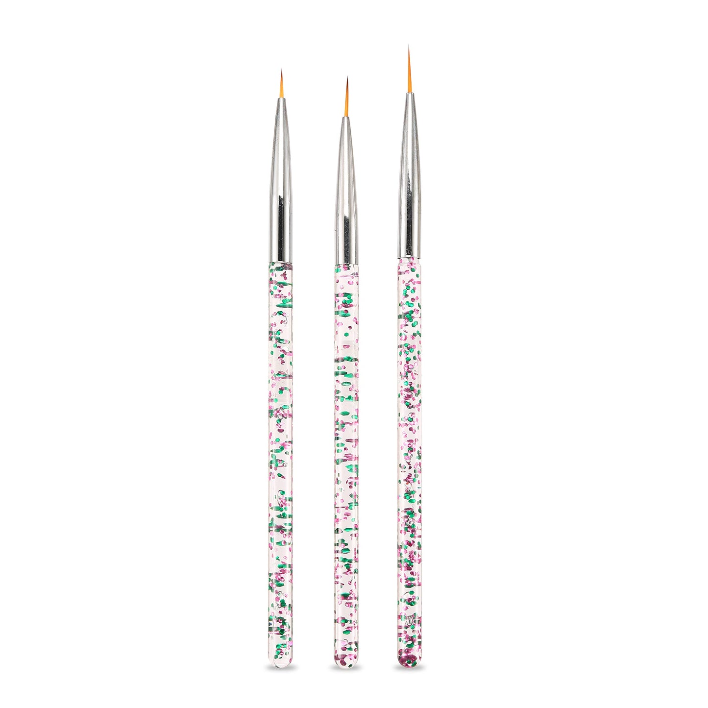 LWBTOSEE Nail Ombre Brush Nail Art Painting Pen Brush UV Gel Polish Gradient Color Rhinestone Crystal Pen UV Gel Brushes Painting Tools (Silver)