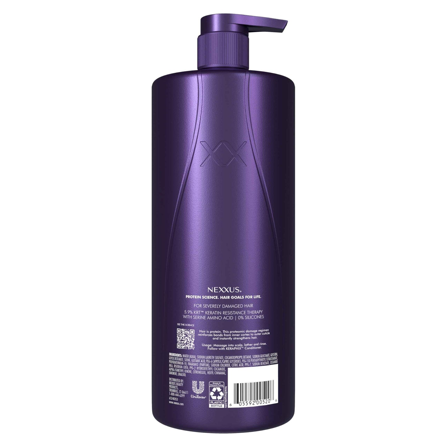 Nexxus Keraphix Shampoo With ProteinFusion for Damaged Hair Keratin Protein, Black Rice, Silicone-Free 33.8 oz