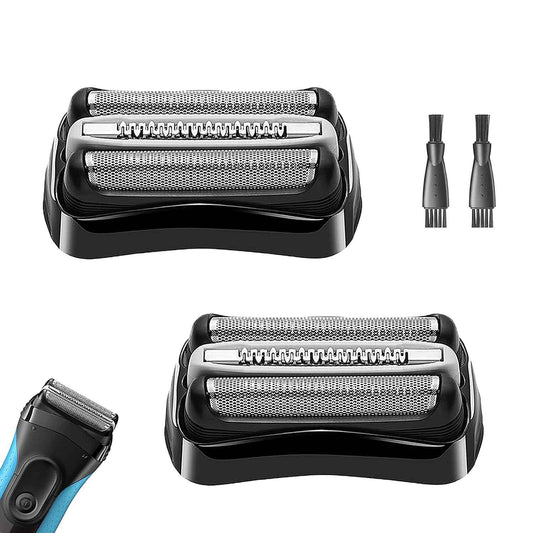 Series 3 32B Electric Replacement Shaver Head Accessories blade Compatible with Braun Series 3 Foil Shaver Replacement Heads S3 3040s 3080s-4 370cc 3070cc 3000s 3010, 3090cc Etc (2PACKS)