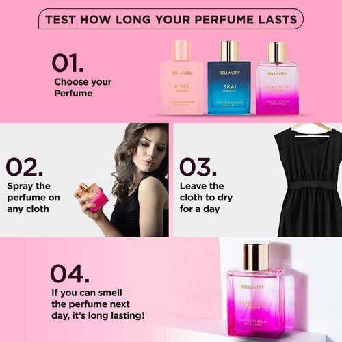 BellaVita Luxury SENORITA Perfume for Women (3.4 fl.oz) | Floral & Fruity Fragrance with Pomegranate, Mint & Musk | Notes of Yuzu and Lotus | Vegan & Cruelty-Free Womens Perfume