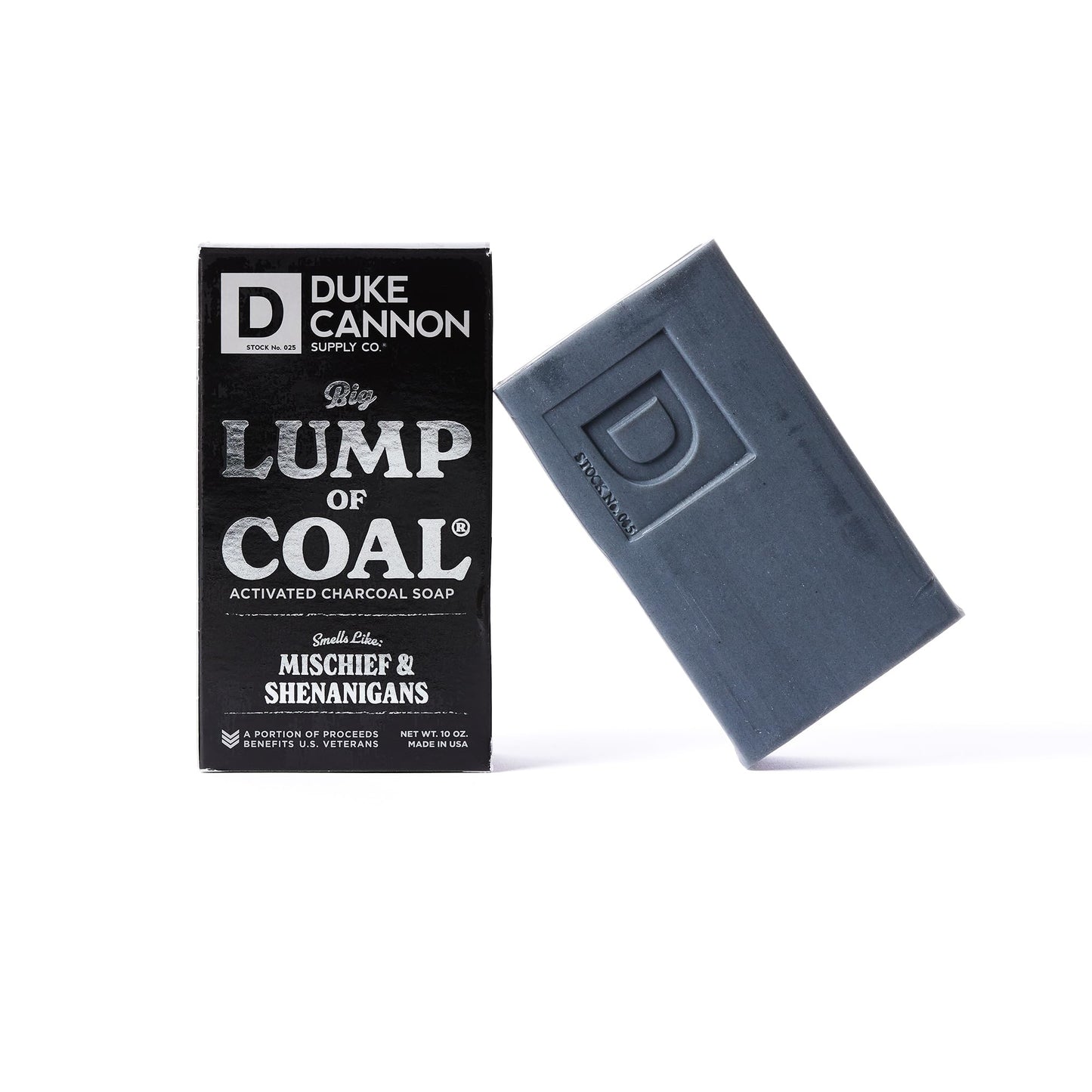 Duke Cannon Supply Co. Big Lump of Coal Soap Bar for Men Holiday Edition (Bergamot & Black Pepper Scent) Superior Grade, Extra Large, Paraben-free, All Skin Types, 10 oz (Pack of 1)