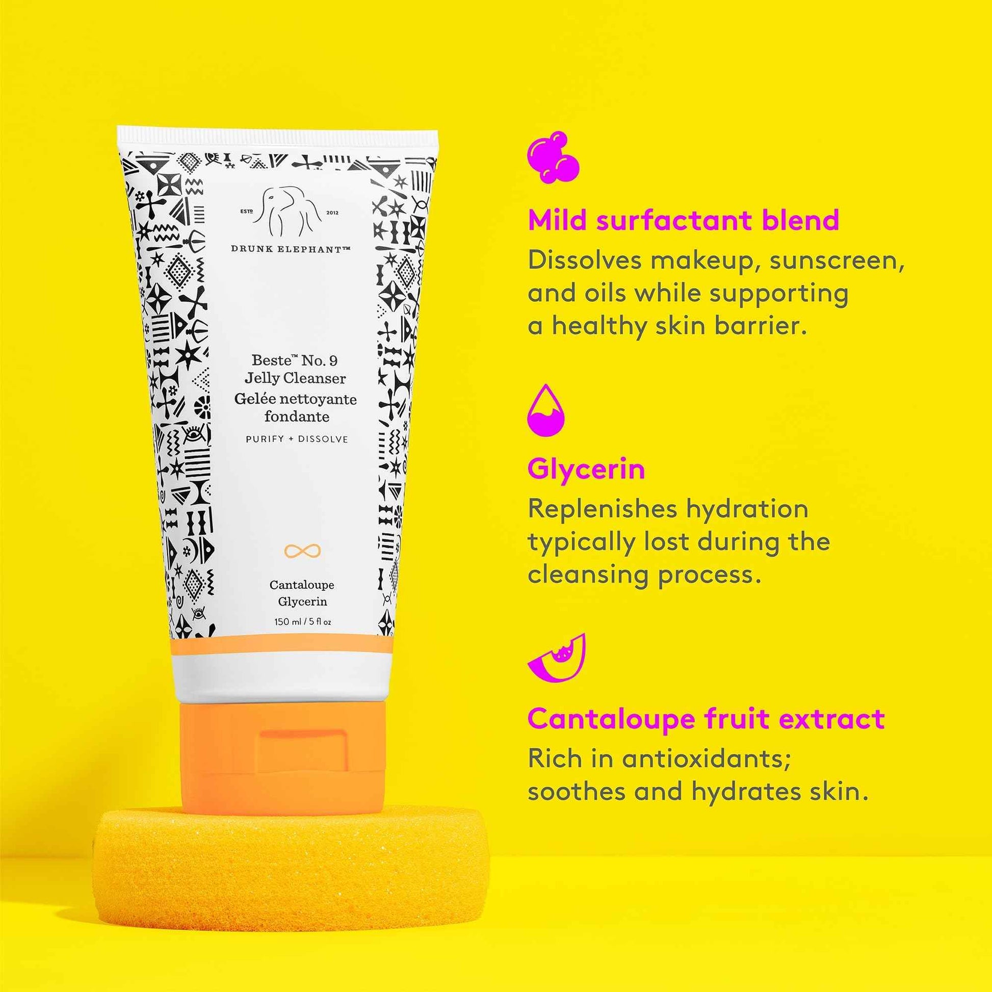 Beste No. 9 Jelly Cleanser by Drunk Elephant for Unisex - 5 oz Cleanser