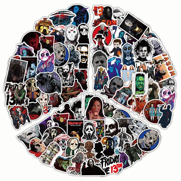 150 Unique Horror Stickers Pack - Waterproof Vinyl Decals for Gifts