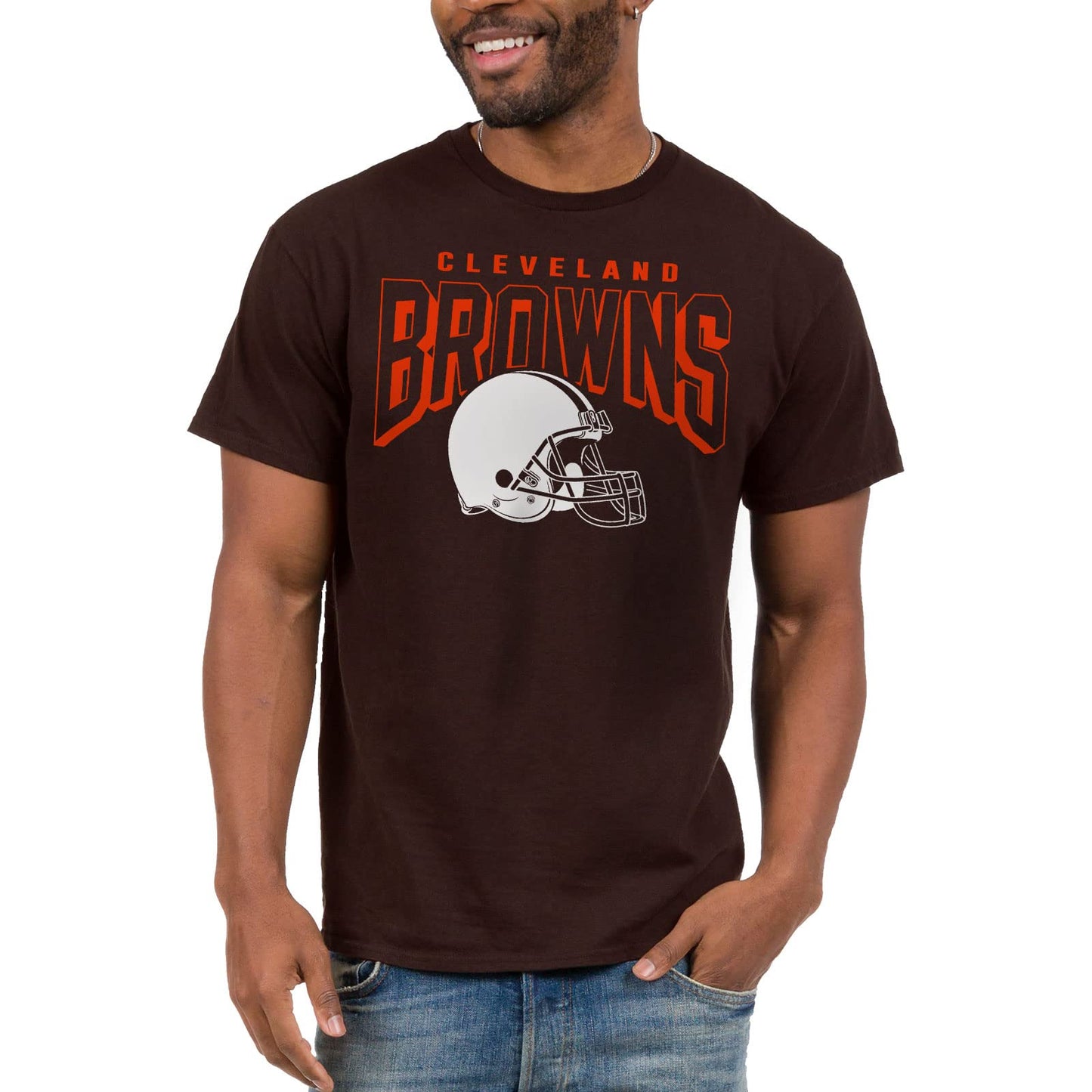 Junk Food Clothing x NFL - Cleveland Browns - Bold Logo - Unisex Adult Short Sleeve Fan T-Shirt for Men and Women - Size Small