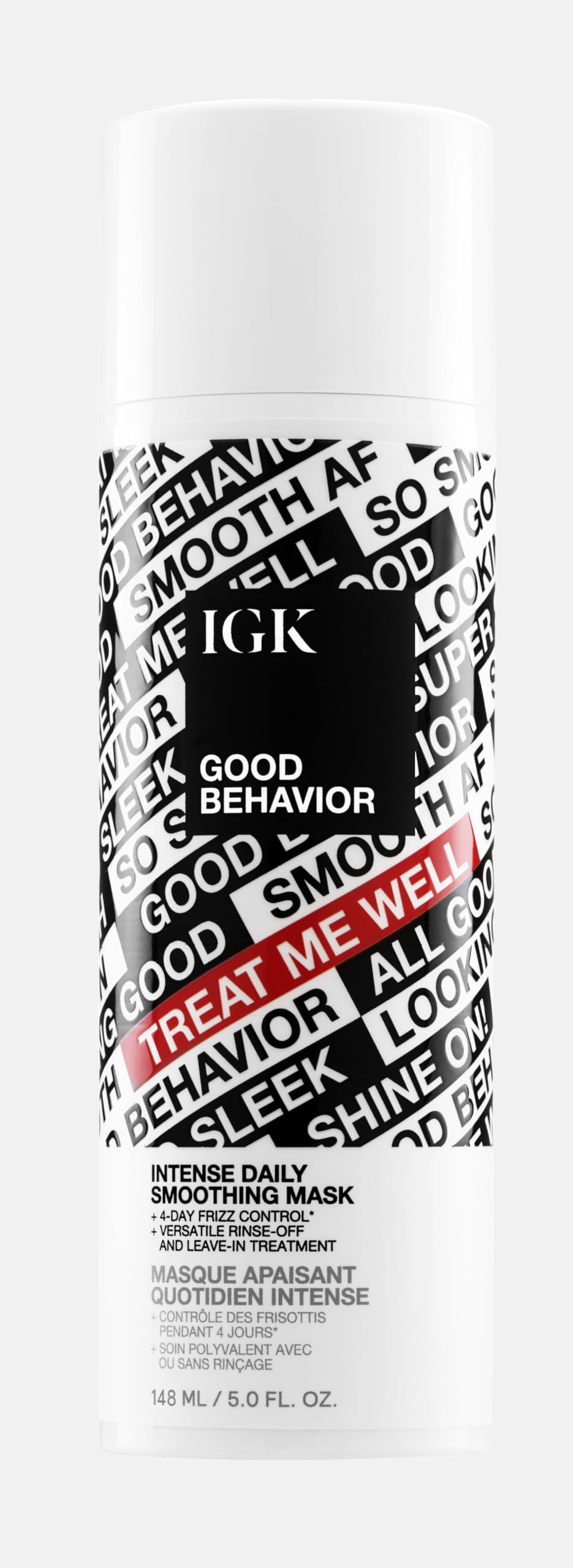 IGK GOOD BEHAVIOR Intense Daily Smoothing Mask | Vegan + Cruelty Free | 5 Oz