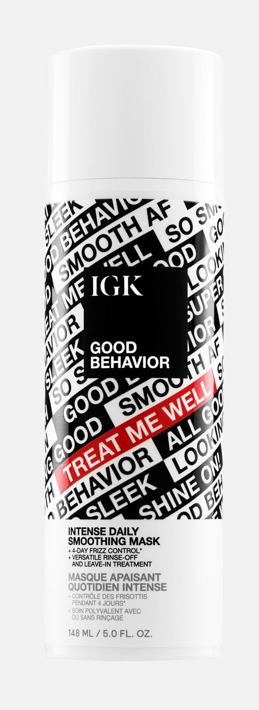 IGK GOOD BEHAVIOR Intense Daily Smoothing Mask | Vegan + Cruelty Free | 5 Oz