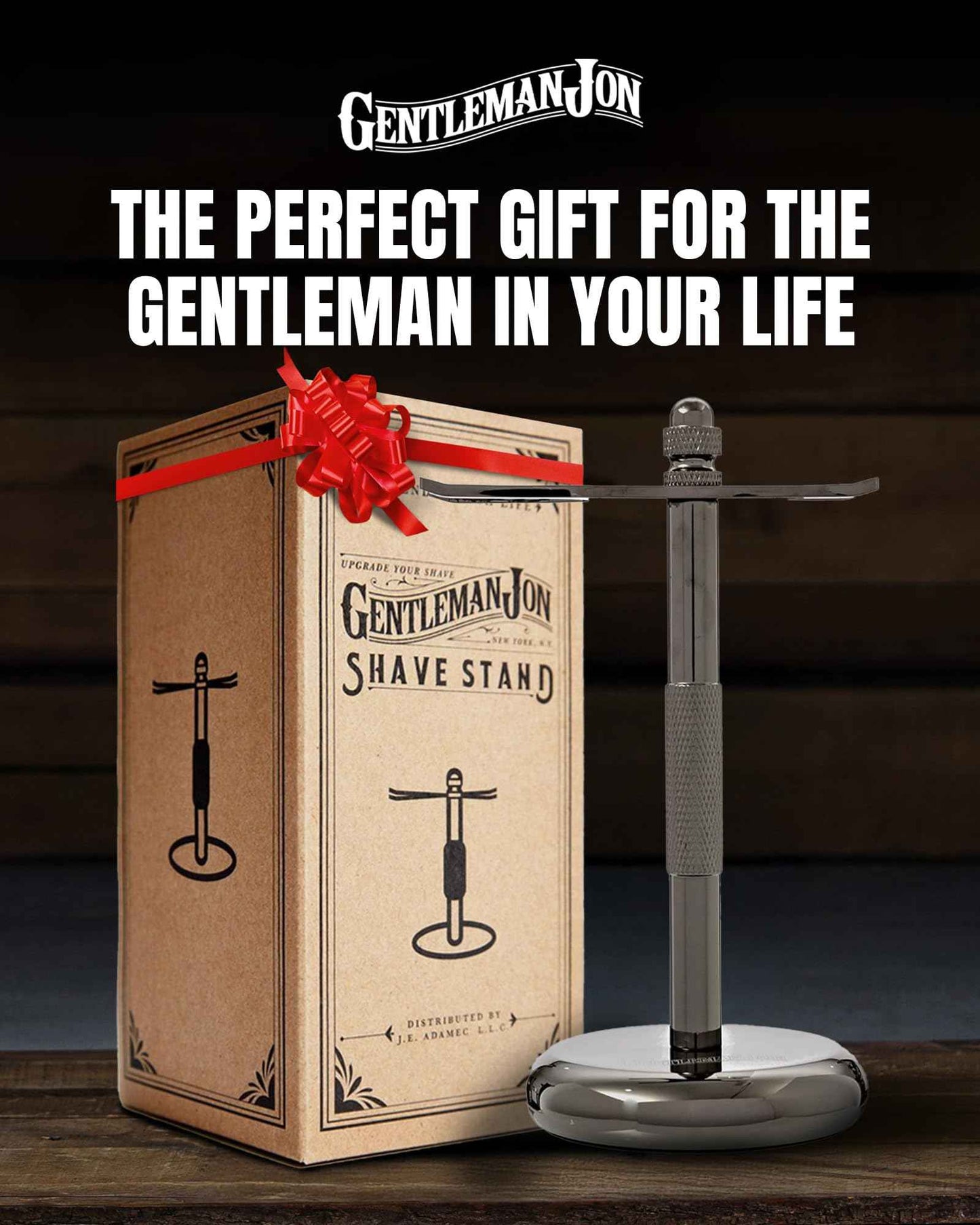 Gentleman Jon Shaving Stand for Razor & Brush for Men – Heavy Duty Gunmetal Razor & Brush Stand, Weighted Base, Matches Wet Shave Kit & Storage, Shaving Kit, Shaver Holder, Beard Accessories for Men