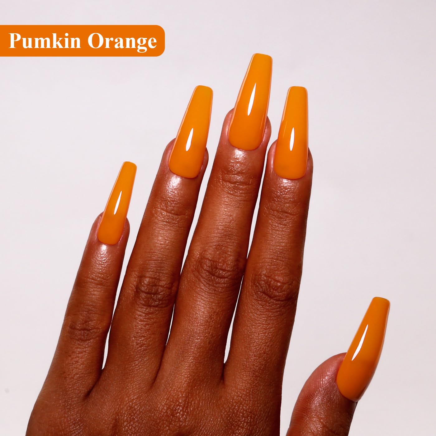 Imtiti Gel Nail Polish, 0.5 Fl Oz Pumkin Orange Gel Polish Soak Off LED U V Nail Gel Polish Fall Winter Gel Nail Polish DIY Nail Art Starter Manicure Salon Gel Nail Kit Women Girls