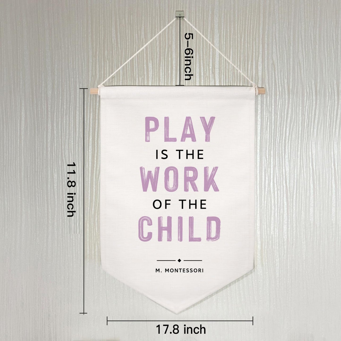 Play is the Work of the Child Kids Playroom Wall Hanging Banners Classroom Wall Decor Kids Reading Corner Decor Kids Room Wall Art