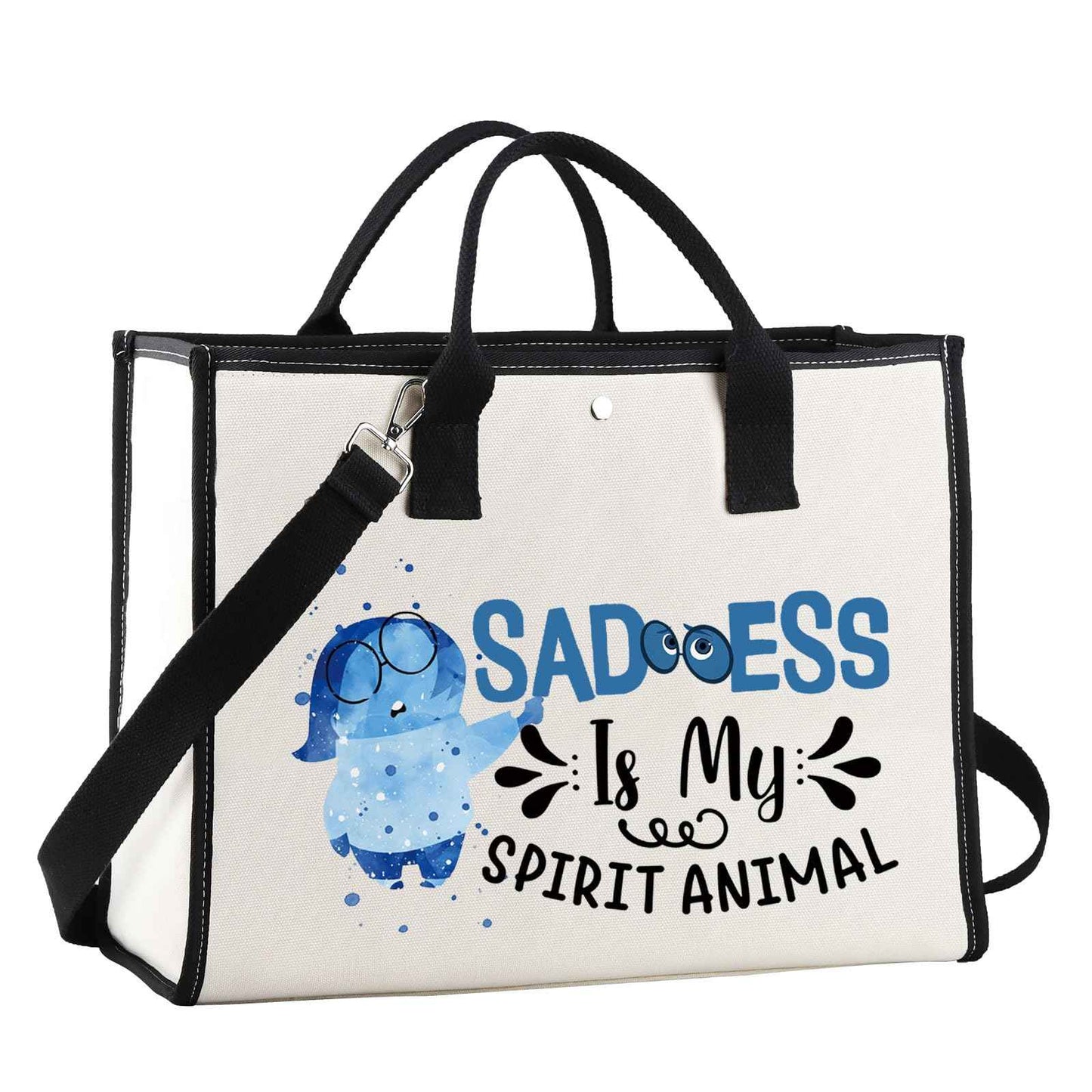 JNIAP Emotion Movie Makeup Bag Cartoon Movie Gifts Cartoon Lover Gifts Emotions Feeling Emotional Zipper Pouch(Sadnes Tote)