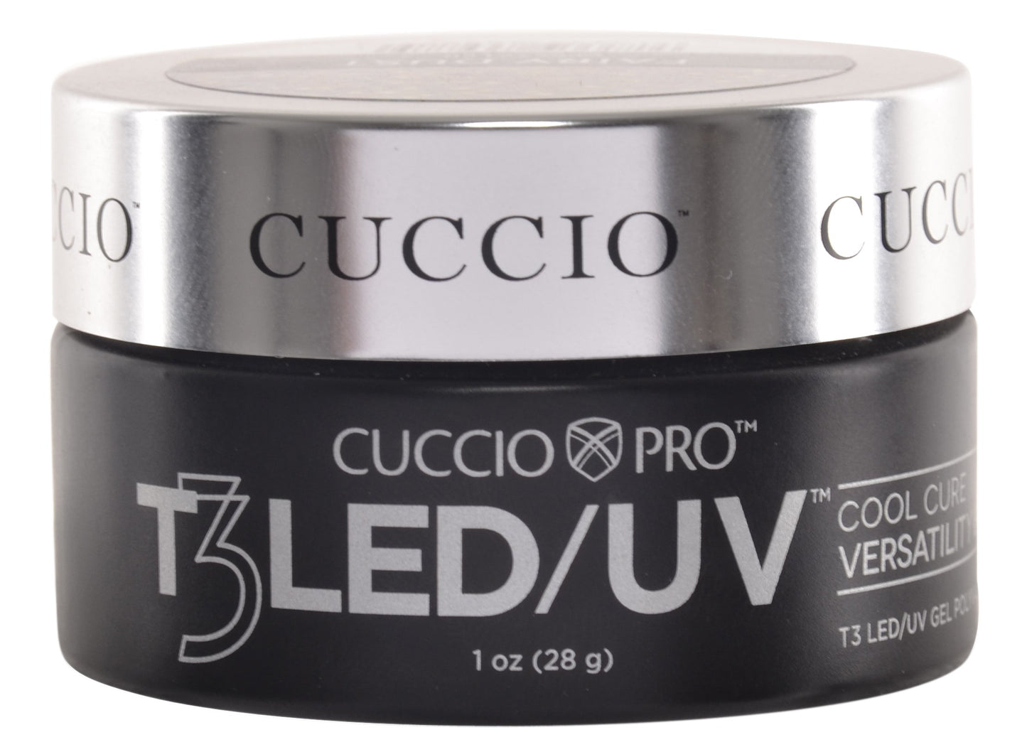 Cuccio Pro T3 LED/UV Cool Cure Versatility Gel - Self-Levelling - Incredibly Flexible - Strong Adhesion - High Shine Finish - Fast Application - Quick Cure - Fairy Dust - 1 Oz Nail Gel