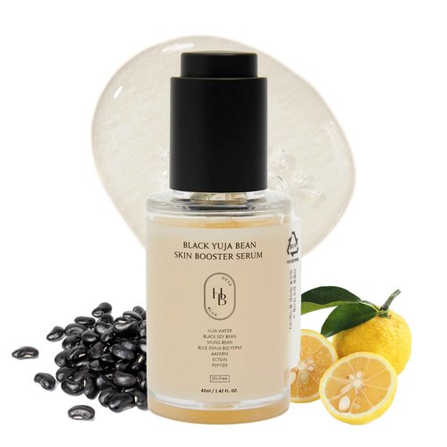 HEVEBLUE Black Yuja Bean Skin Booster Serum - Moisturizing, Sensitive Skin, Korean Skincare, Hypoallergenic, Deep Hydration, Vegan, Oil-free, Makeup Adherence, Inner Dryness, K-Beauty