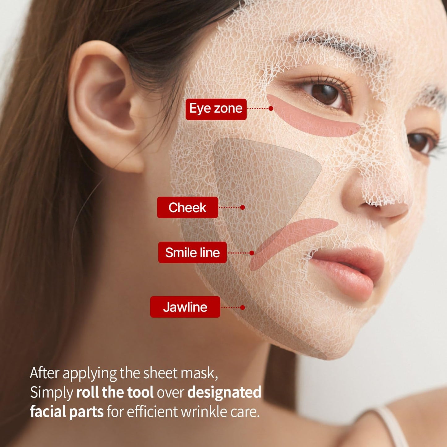 MEDITHERAPY Wrinkle fit Mesh Sheet Masks + Boosting Roller (Mask 7EA + Roller 1EA), Collagen Mask,Quick Absorption with Roller, Anti-aging, Glass Skin, Korean Skincare