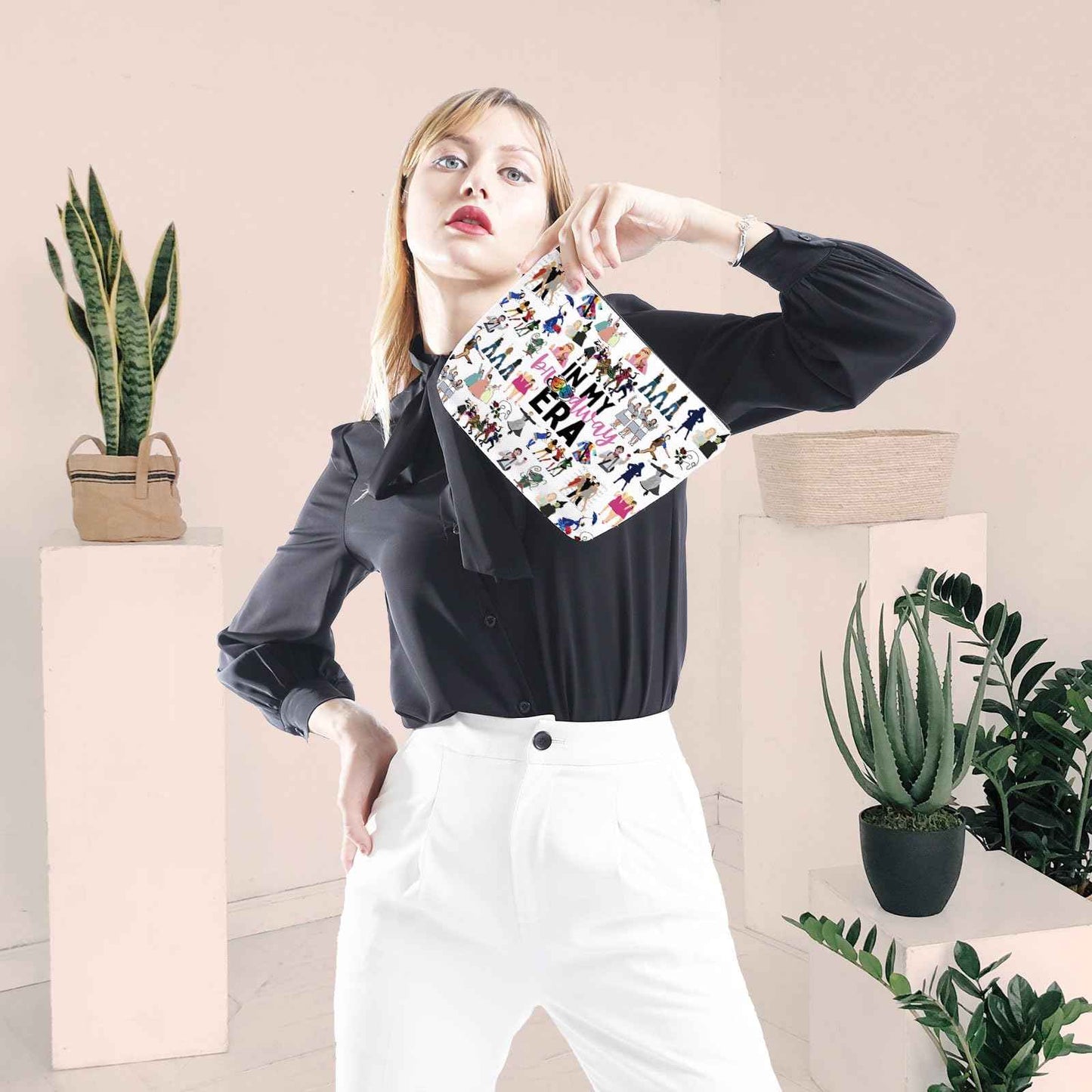 GJTIM Musical Gift Theatre Bag In My Musical Era Musical Theatre Gift Musical Zipper Pouch Makeup Bag (BWayEra Bag)