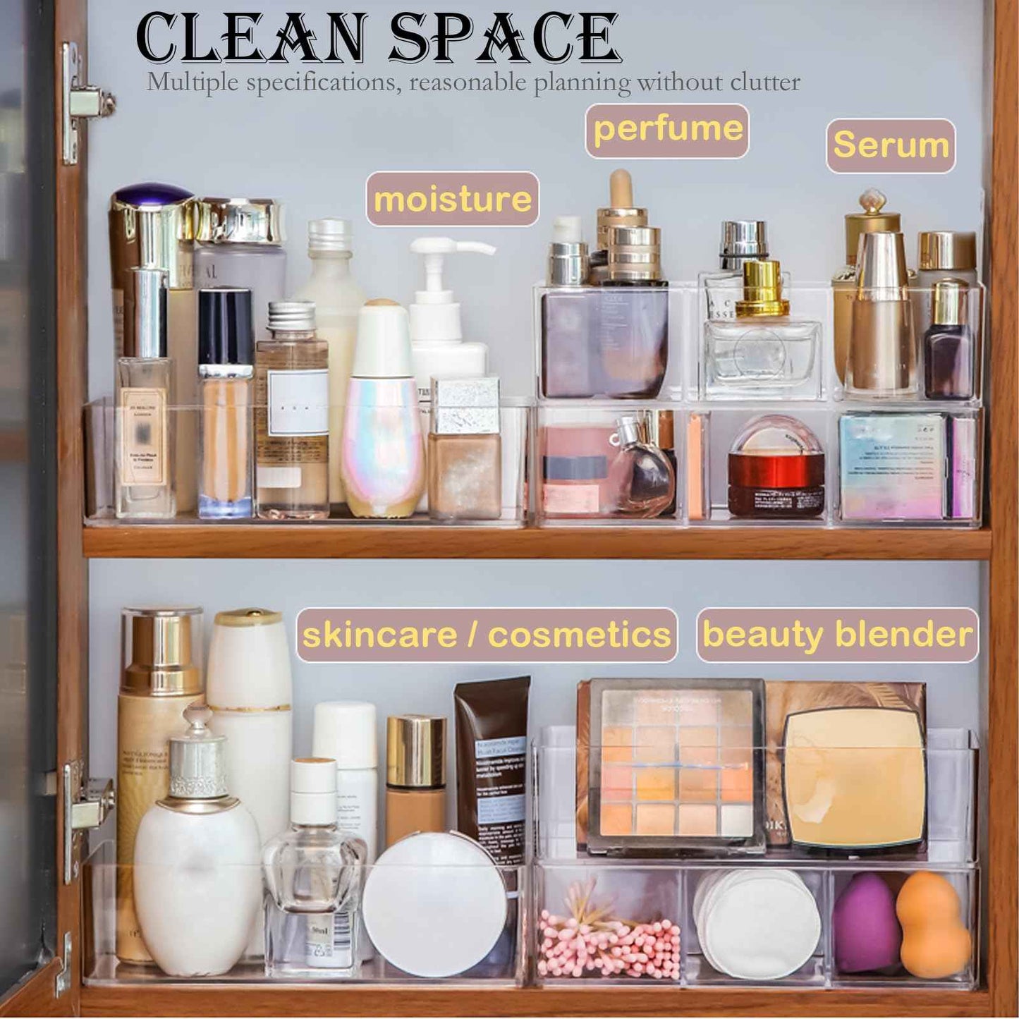 LONTOHCE Acrylic Organizer 2 pieces Makeup Organizer Countertop For Drawers Organizer Storage Bathroom Organizers And Storage Is A Good Choice For Desktop Finishing (2)