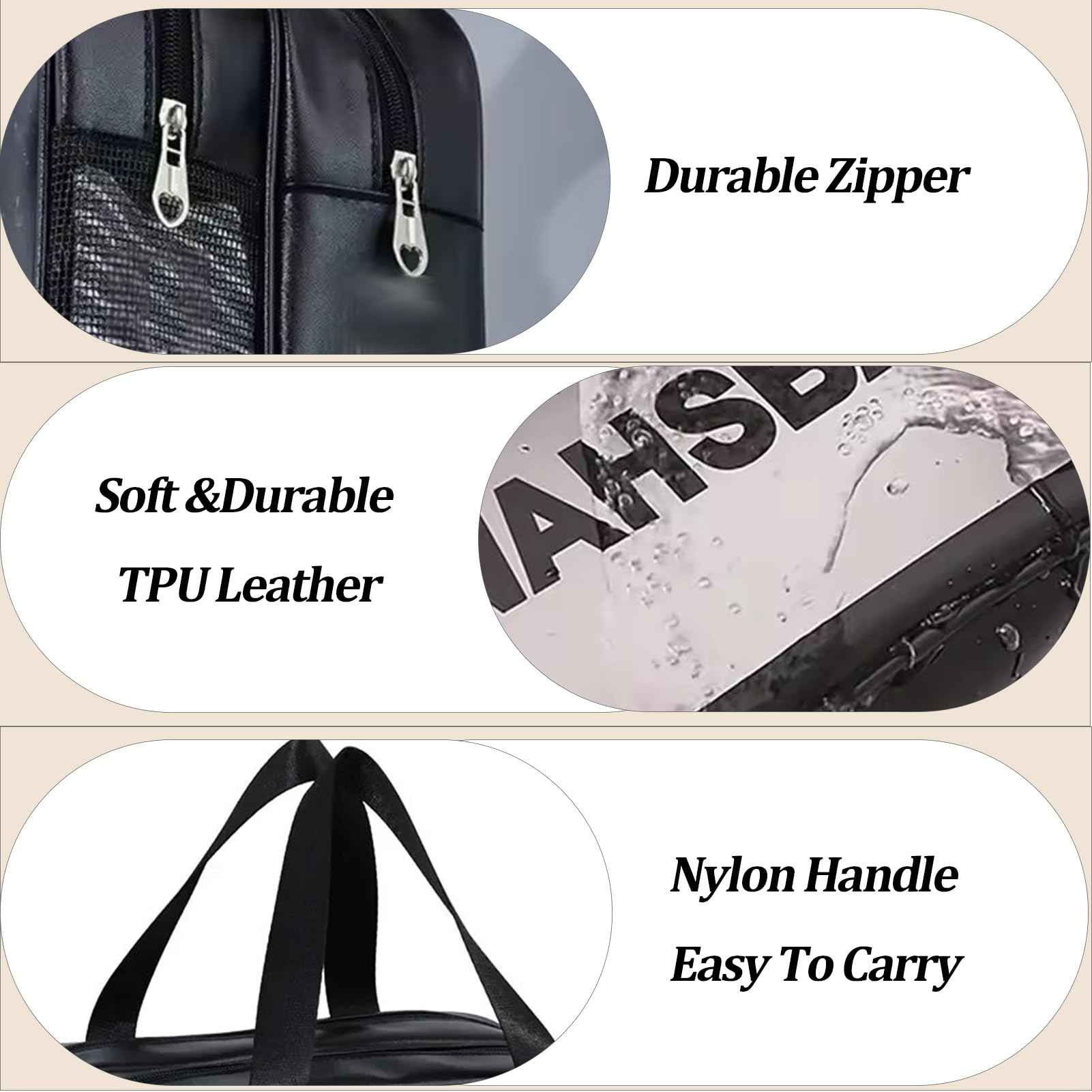 L&FY Large Toiletry Bag, Translucent Leather Makeup Cosmetic Organizer Bag Waterproof With Mesh Pouch For Gym, Workout Swim Beach Shower (Sky Blue, L)