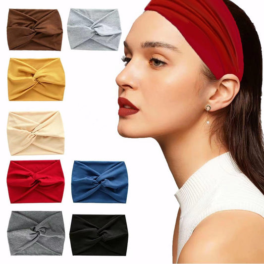 BrillaraSymm Headbands for Women, Wide Headbands for Women Extra Large Turban Wraps Non-slip Workout Head bands for Women's Hair Sport Yoga Hair Bands, 8 Pack