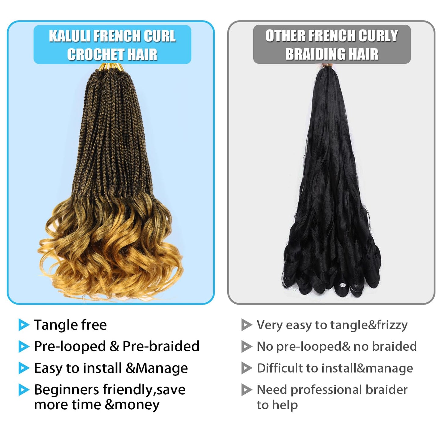 Crochet Hair 10 Inch French Curl Braiding Hair Goddess Box Braids Crochet Hair Braiding Hair Short French Curl Crochet Braids with Curly Ends Curly Crochet Hair Extensions（7 Packs,T27#）