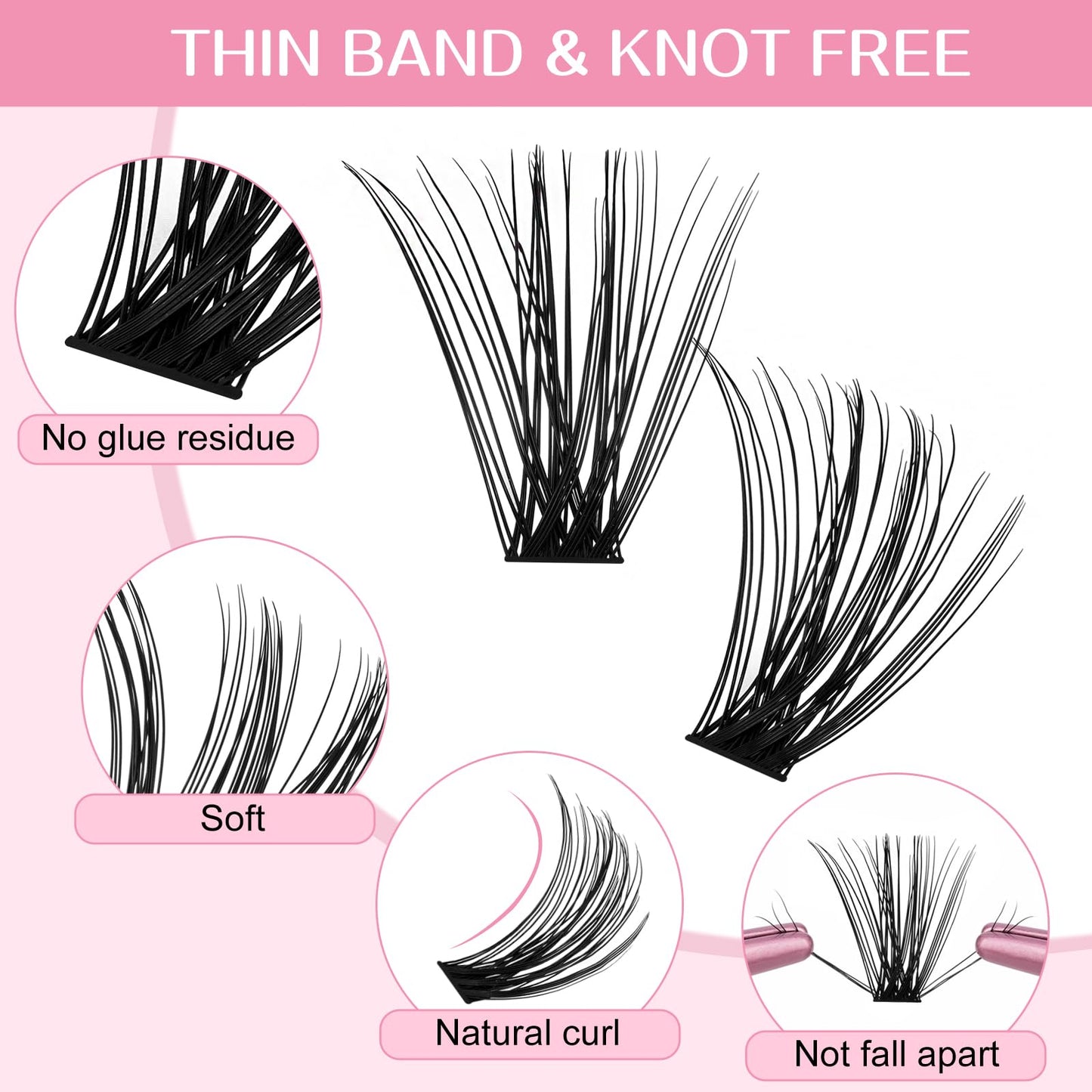 280 Pcs Individual Lashes 30D+40D Mixed Lash Clusters 14 Rows Cluster Lashes that Look Like Eyelash Extensions DIY Lash Extension Self Application At Home (30+40-C-14-20mix)