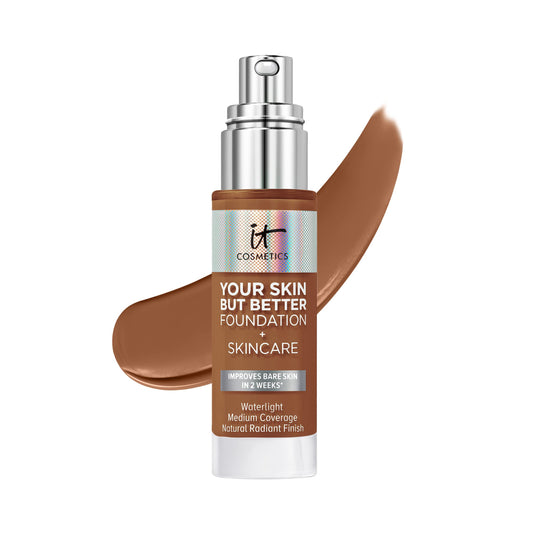 IT Cosmetics Your Skin But Better Foundation + Skincare, Rich Neutral 53 - Hydrating Coverage - Minimizes Pores & Imperfections, Natural Radiant Finish - With Hyaluronic Acid - 1.0 fl oz