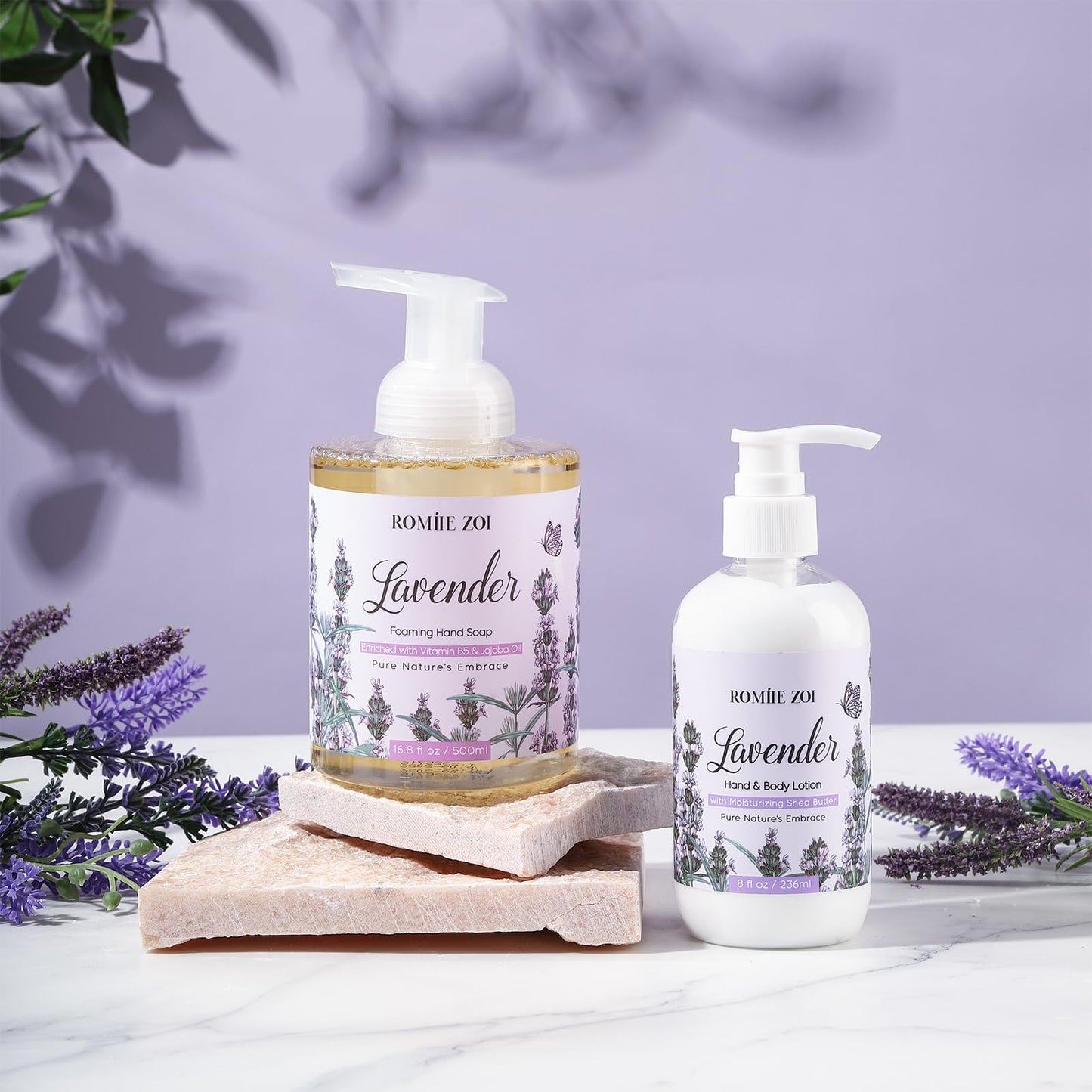 ROMIIE ZOI Foaming Hand Soap with Gift Box - Lavender - 500ml/ 16.8 fl.oz(Pack of 2)