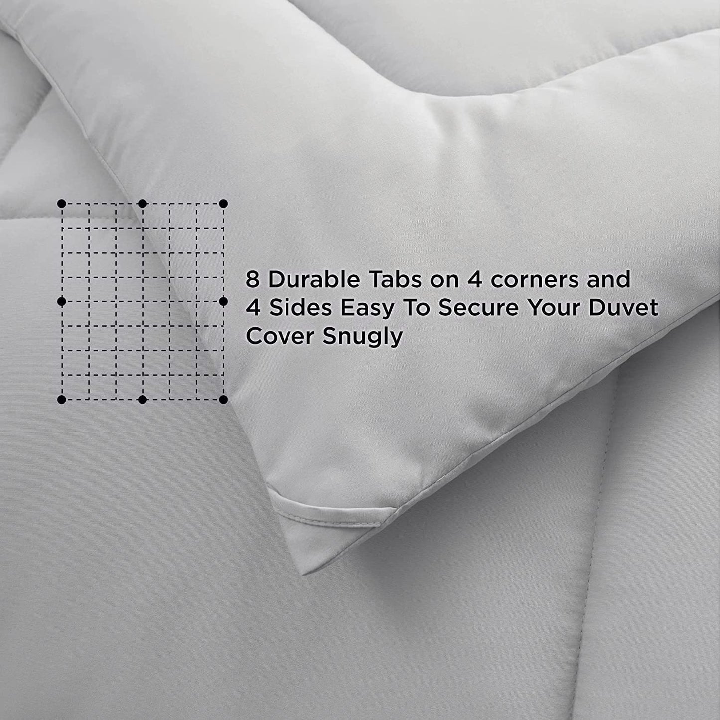 Bedsure Comforter Duvet Insert - Quilted Comforters Twin XL Size, All Season Duvet, Down Alternative Bedding Comforter with Corner Tabs(LightGrey,Twin XL 92"x68")