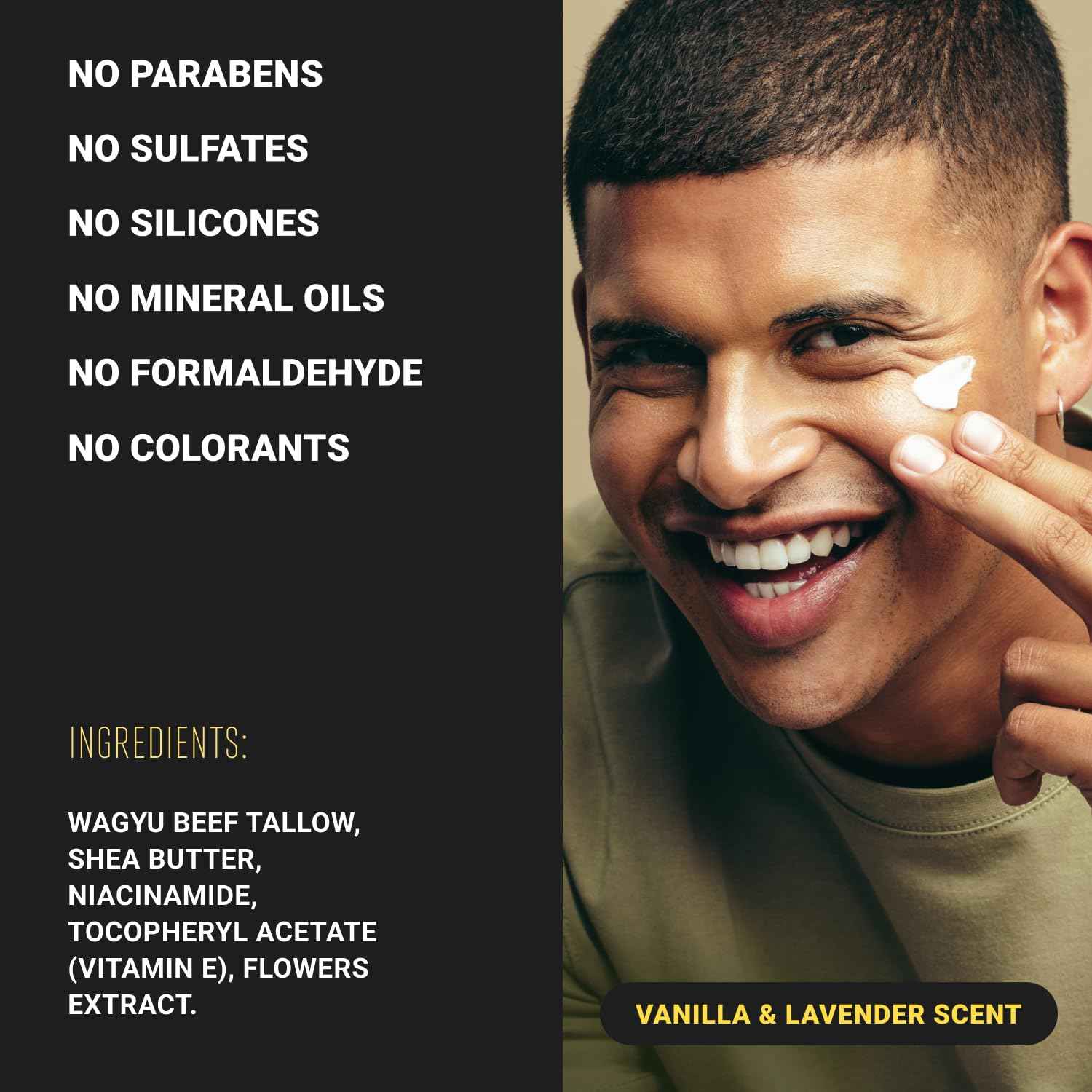 Non-Greasy Beef Tallow for Skin &Hair 5OZ Shea Butter, Vitamin E, Niacinamide, Whipped Grass Fed Beef Tallow for Face Moisturizer Cream, Lotion for Women & Men, Anti-Aging Face Moisturizer Leyo Rujera