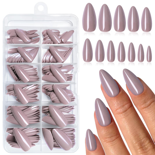 Lifextol 240PC Purple Almond Press on Nails Medium Fake Nails Press ons, False Acrylic Nails Press on Nails Almond Glue on Nails Artificial Nail Tips Fingernails Stick on Nails with Glue&Adhesive Tab