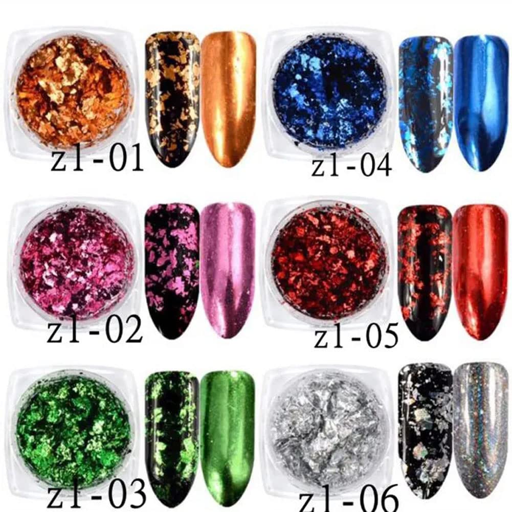 Mesiyun Nail Art Chameleon Glitters Sequins Chunky Iridescent Holographic Flakes Confetti Iridescent Powder for Nail DIY