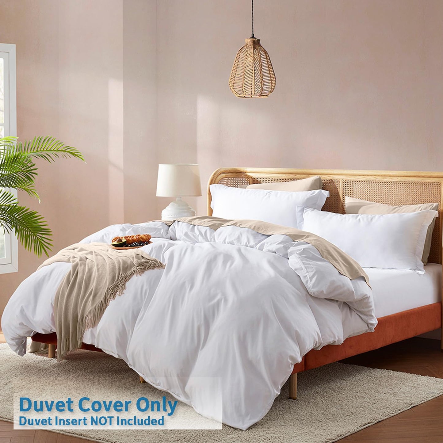 Nestl Twin Duvet Cover Set - Soft Double Brushed White Duvet Cover Twin/Twin XL, 2 Piece, with Button Closure, 1 Duvet Cover 68x90 inches and 1 Pillow Sham